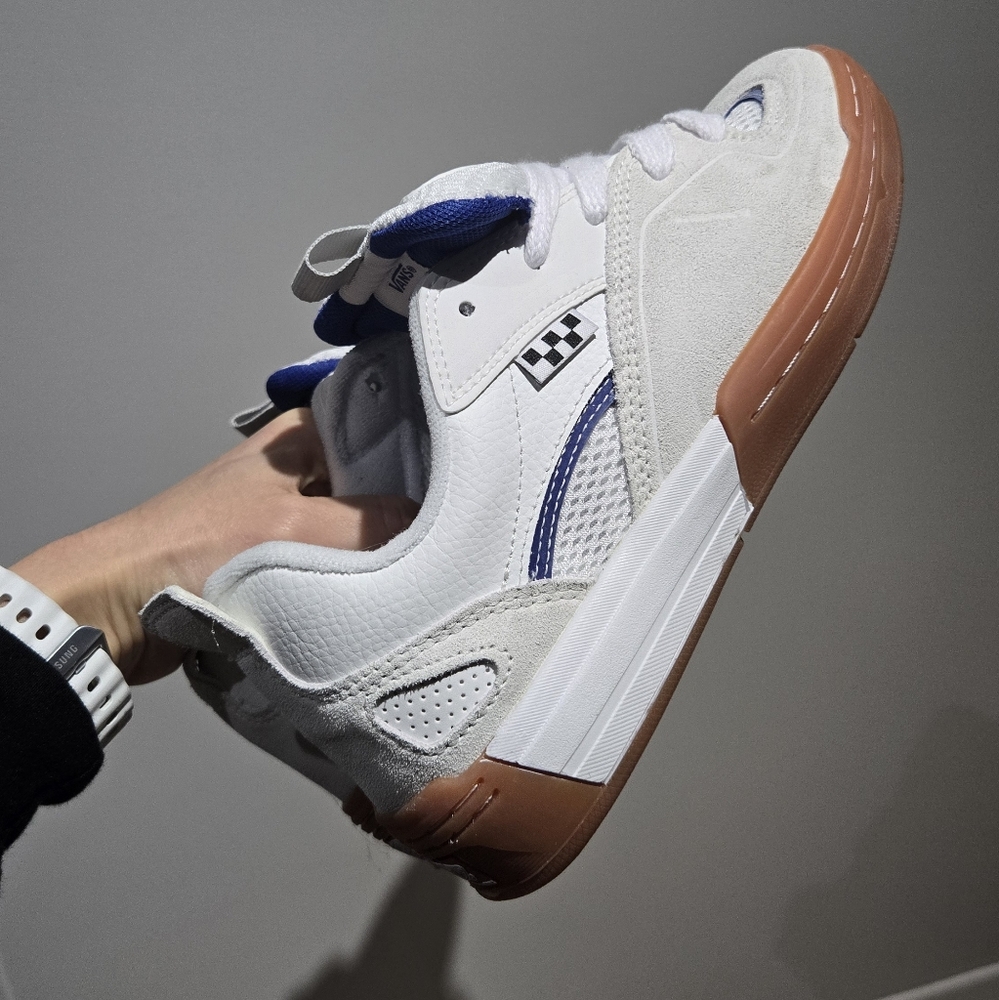 Vans White and Blue Athletic Shoes